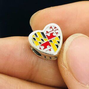 ✨🔥Pandora Maryland Exclusive State Flag Heart Charm